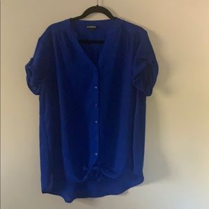 High-low button down blouse